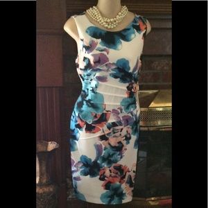 IVANKA TRUMP Floral Side Zip Dress Size 10